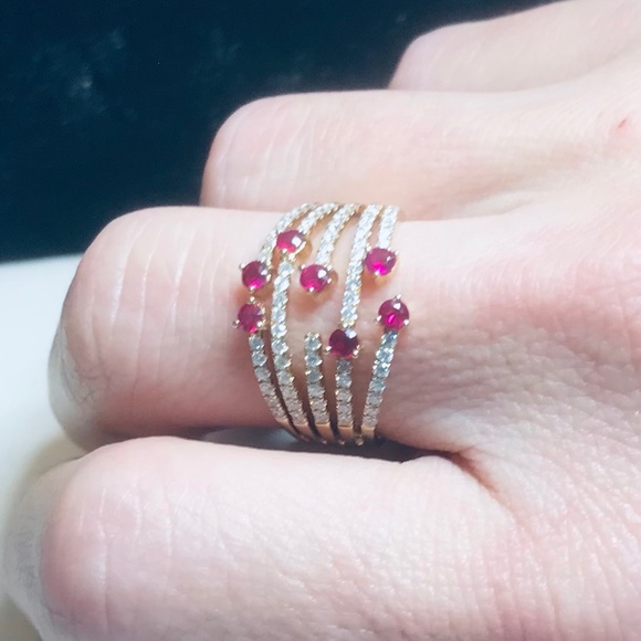 ⭐️ HOST PICK⭐️ 14K Yellow Gold Genuine Ruby & Diamond Ring - Picture 12 of 15